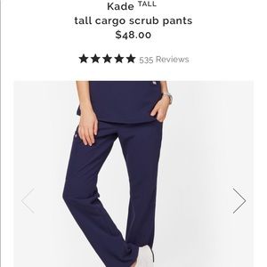 Figs Kade Cargo Scrub Pants size Medium Tall